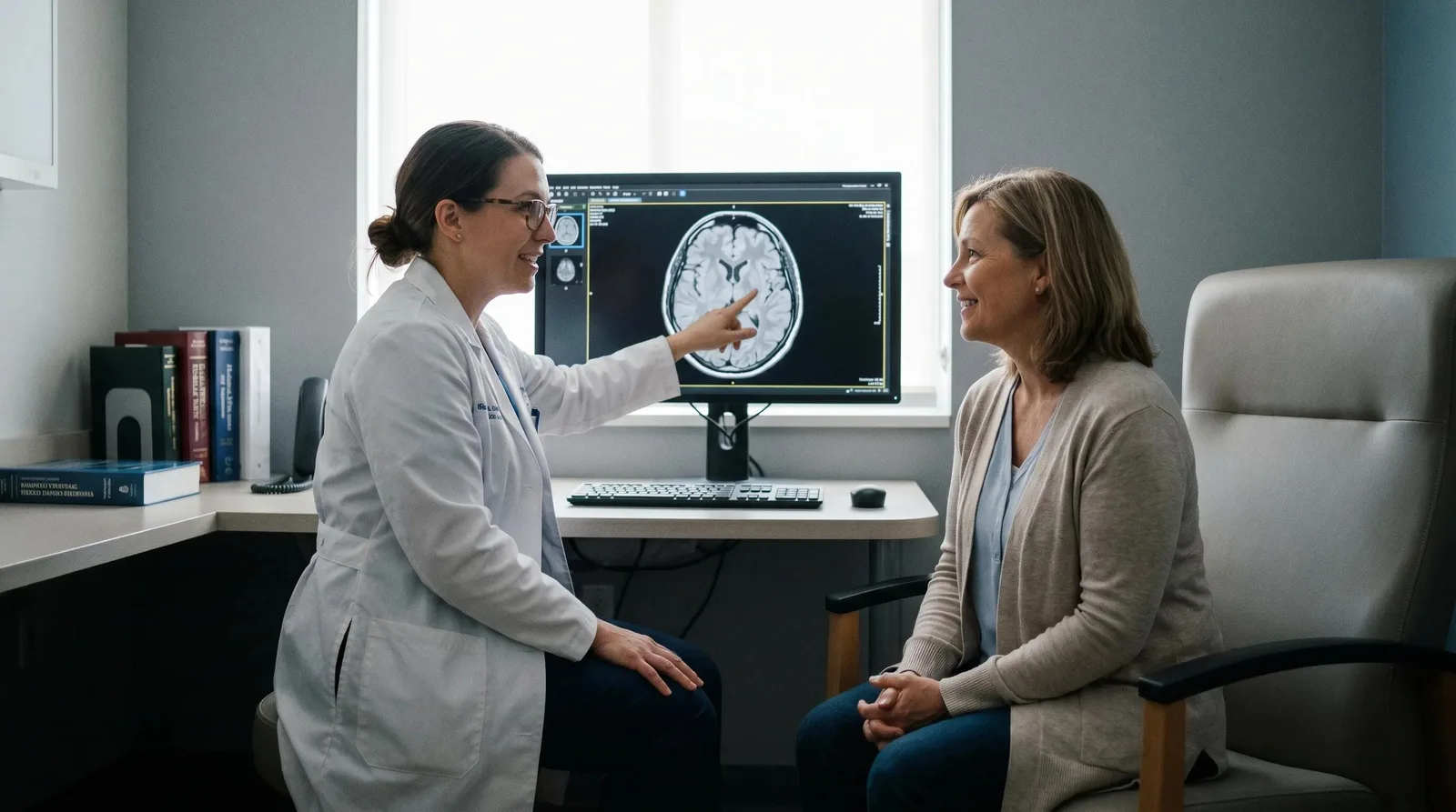 Diagnostic MRI imaging equipment used in neurological evaluation